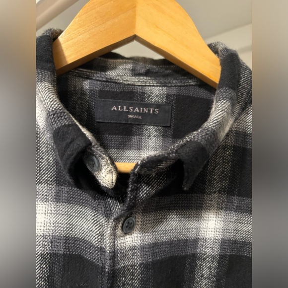 ALLSAINTS Windham Slim Fit Plaid Long Sleeve Shirt Sz S - Picture 6 of 9